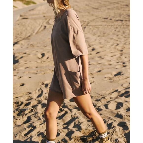 FP Movement Women's Hot Shot Tee Romper Tan Jumpsuit Size Small - Picture 4 of 10